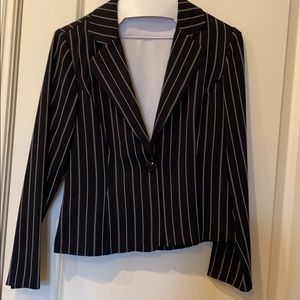 Navy pinstriped blazer